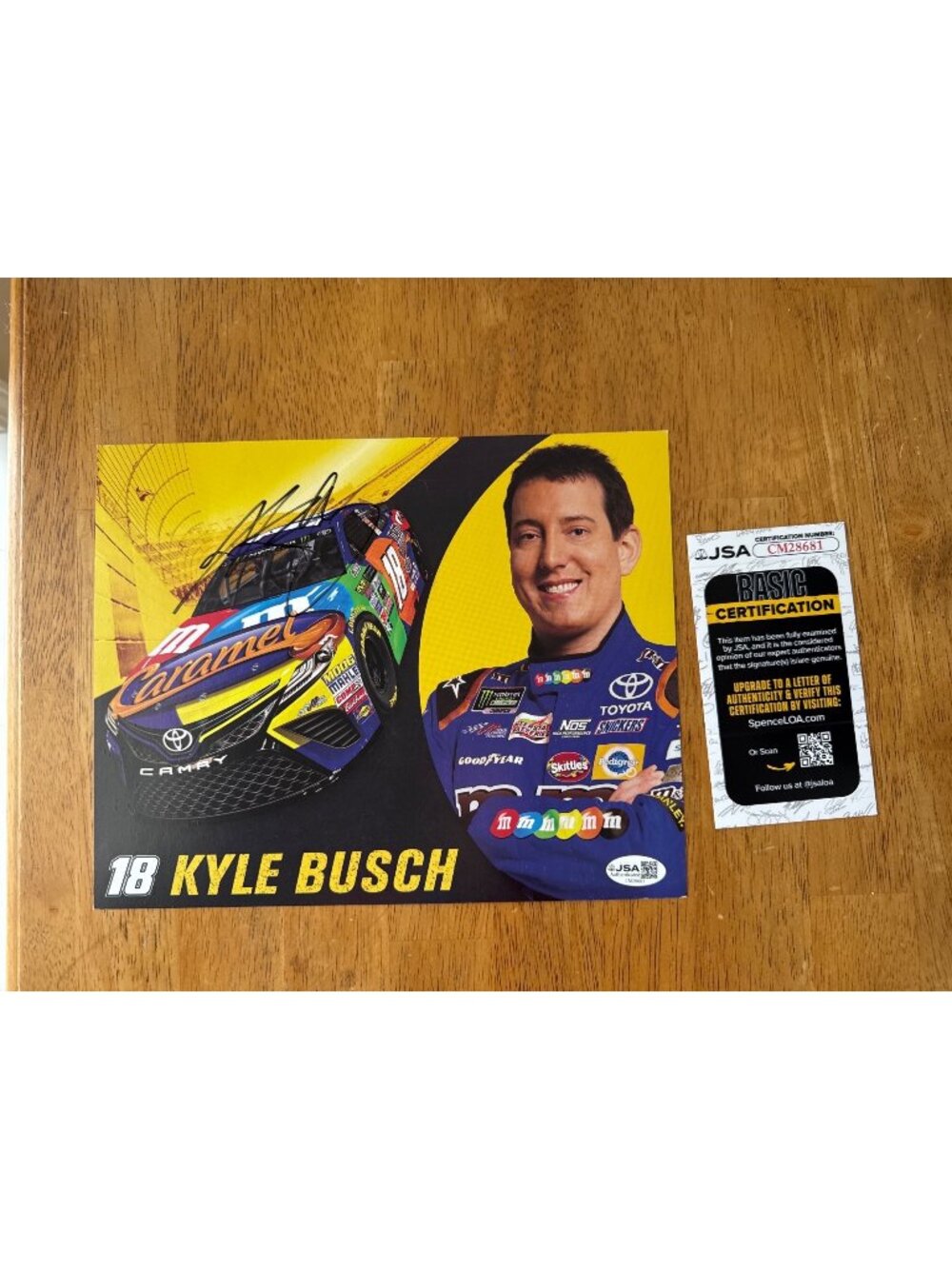 Kyle Busch Autographed NASCAR Hero Card Diver JSA COA